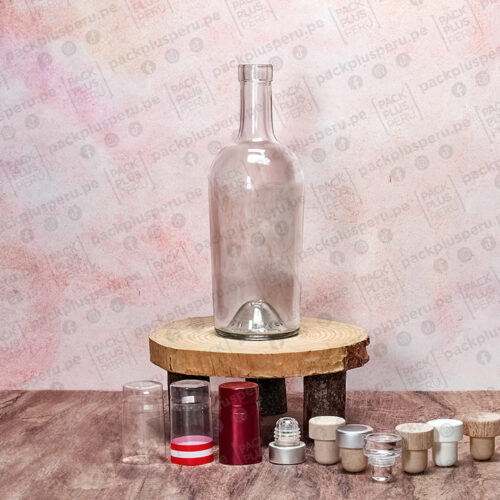 BOTELLA DE VIDRIO EXTRAFLINT MODELO PREMIUM 500ML 700ML 750ML BORD REGINE PARA PISCOS MACERADOS LICORES DESTILADOS CON CORCHOS TAPONES scaled e1766787766734