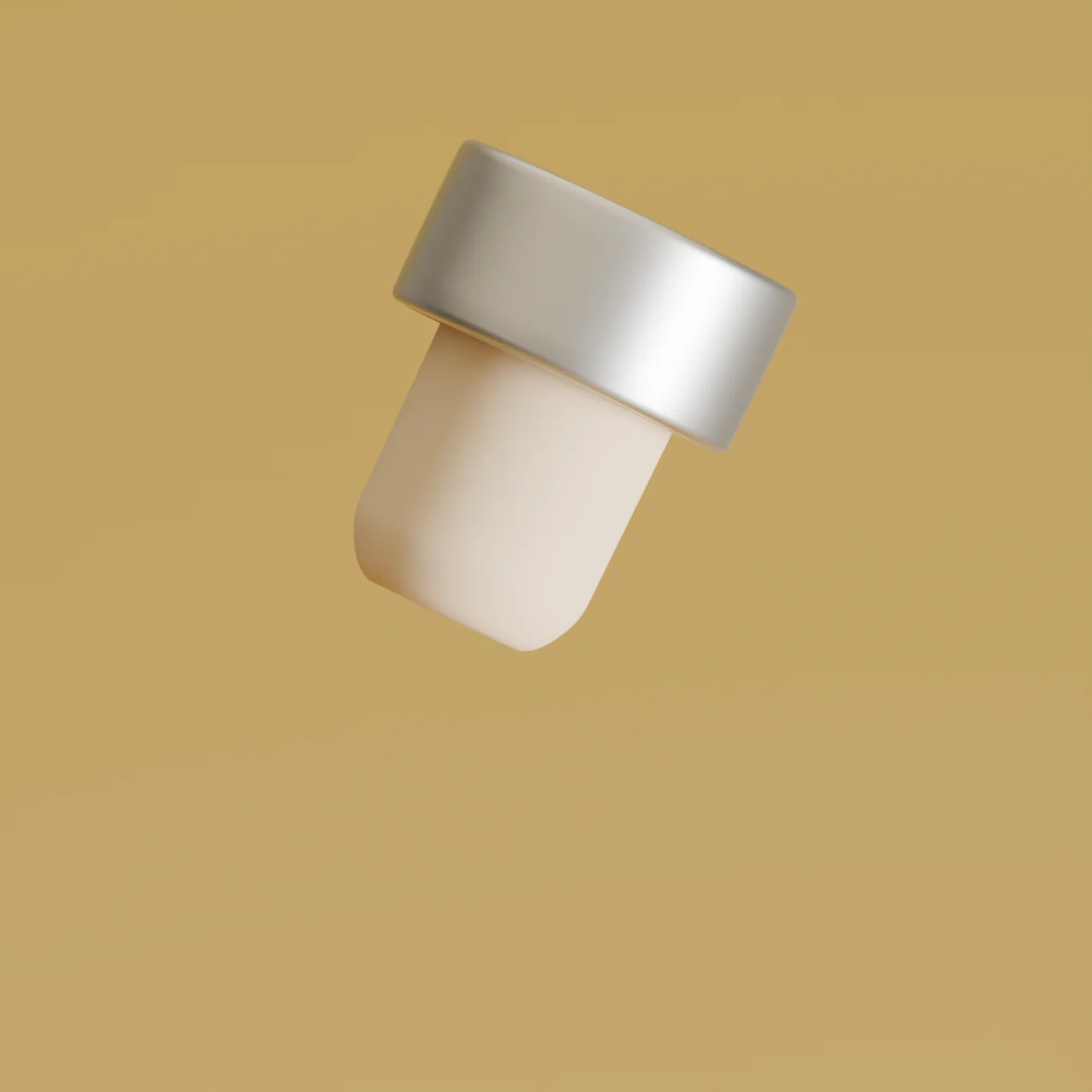 Tapón sintético con cabeza de aluminio color plata 19.5 14x29. Para cerrar botellas de pisco, macerados y otros licores.